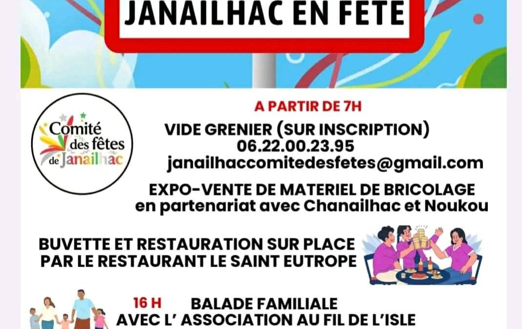 Vente solidaire au vide grenier – Janailhac – Mai 2026