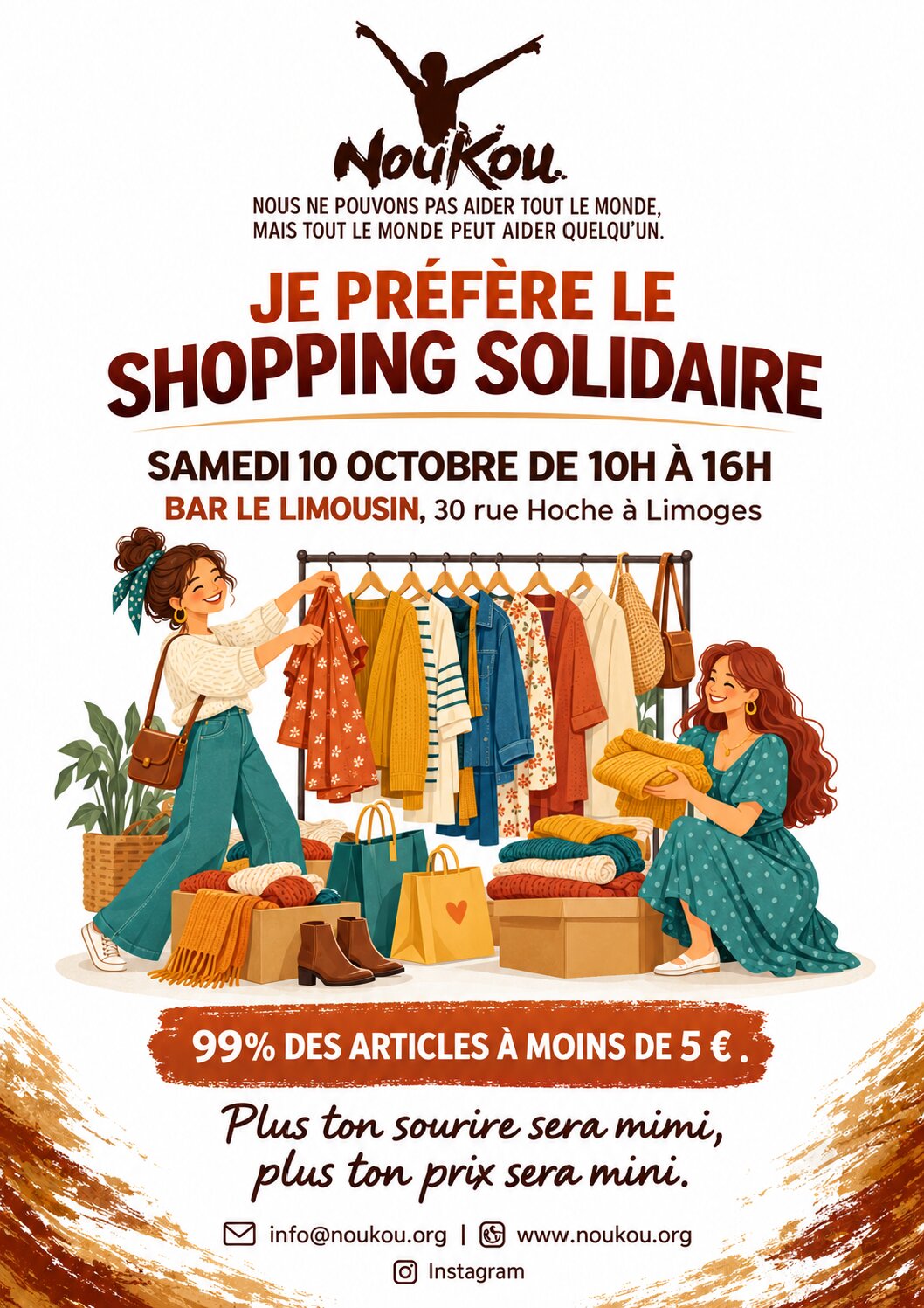 SHOPPING SOLIDAIRE – 10 octobre 2026 – Bar le Limousin – Limoges